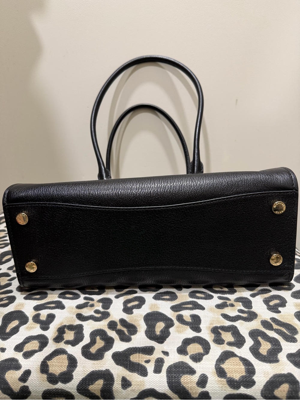 Michael Kors Black Leather Hamilton Satchel with Gold Hardware - Picture 5 of 6